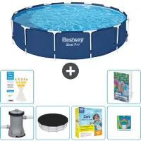 Bestway Steel Pro, ronde opblaasbare zwembad - 396x84 cm - 5-delig, model S231