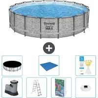 Bestway Steel Pro MAX, ronde opblaasbare zwembad - 549x122 cm - 6-delig, model S596