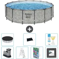 Bestway Steel Pro MAX, ronde opblaasbare zwembad - 488x122 cm - 6-delig, model S543