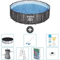Bestway Steel Pro MAX, ronde opblaasbare zwembad - 427x107 cm - 6-delig, model S552