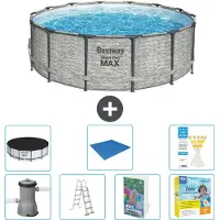 Bestway Steel Pro MAX, ronde opblaasbare zwembad - 427x122 cm - 6-delig, model S546