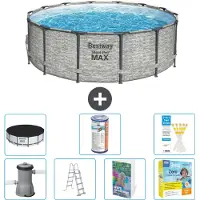 Bestway Steel Pro MAX, ronde opblaasbare zwembad - 427x122 cm - 6-delig, model S572