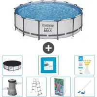 Bestway Steel Pro MAX, ronde opblaasbare zwembad - 427x122 cm - 6-delig, model S531