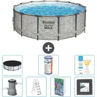 Bestway Steel Pro MAX, ronde opblaasbare zwembad - 427x122 cm - 6-delig, model S563