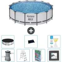Bestway Steel Pro MAX, ronde opblaasbare zwembad - 427x122 cm - 6-delig, model S543