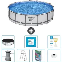Bestway Steel Pro MAX, ronde opblaasbare zwembad - 457x122 cm - 6-delig, model S674