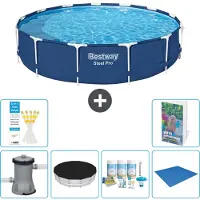 Bestway Steel Pro, ronde opblaasbare zwembad - 396x84 cm - 5-delig, model S251