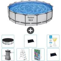 Bestway Steel Pro MAX, ronde opblaasbare zwembad - 457x122 cm - 6-delig, model S562