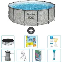 Bestway Steel Pro MAX, ronde opblaasbare zwembad - 427x122 cm - 6-delig, model S532