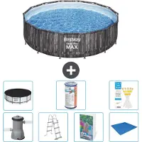 Bestway Steel Pro MAX, ronde opblaasbare zwembad - 427x107 cm - 6-delig, model S594