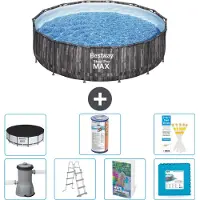 Bestway Steel Pro MAX, ronde opblaasbare zwembad - 427x107 cm - 6-delig, model S602