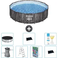 Bestway Steel Pro MAX, ronde opblaasbare zwembad - 427x107 cm - 6-delig, model S562