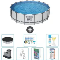 Bestway Steel Pro MAX, ronde opblaasbare zwembad - 488x122 cm - 6-delig, model S556