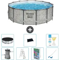 Bestway Steel Pro MAX, ronde opblaasbare zwembad - 427x122 cm - 6-delig, model S600