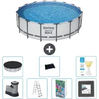 Bestway Steel Pro MAX, ronde opblaasbare zwembad - 488x122 cm - 6-delig, model S543