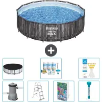 Bestway Steel Pro MAX, ronde opblaasbare zwembad - 427x107 cm - 6-delig, model S574