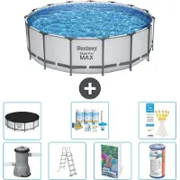 Bestway Steel Pro MAX, ronde opblaasbare zwembad - 488x122 cm - 6-delig, model S556