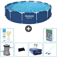 Bestway Steel Pro, ronde opblaasbare zwembad - 396x84 cm - 5-delig, model S252