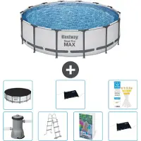 Bestway Steel Pro MAX, ronde opblaasbare zwembad - 427x122 cm - 6-delig, model S562