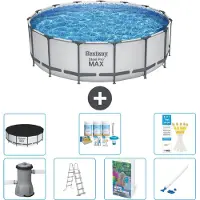Bestway Steel Pro MAX, ronde opblaasbare zwembad - 488x122 cm - 6-delig, model S658