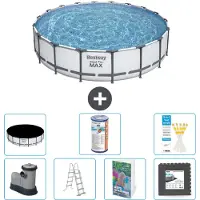 Bestway Steel Pro MAX, ronde opblaasbare zwembad - 549x122 cm - 6-delig, model S563