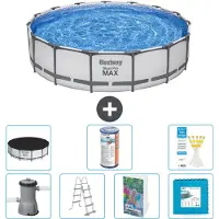 Bestway Steel Pro MAX, ronde opblaasbare zwembad - 457x122 cm - 6-delig, model S602