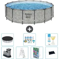 Bestway Steel Pro MAX, ronde opblaasbare zwembad - 488x122 cm - 6-delig, model S632