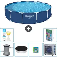Bestway Steel Pro, ronde opblaasbare zwembad - 396x84 cm - 5-delig, model S338