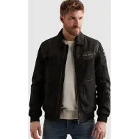 PME Legend Tussenjas 'Summer Hudson leather jacket' zwart