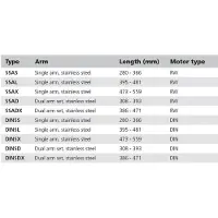 VETUS Inox Din Connection Wiper Arm Zilver 395-481 mm