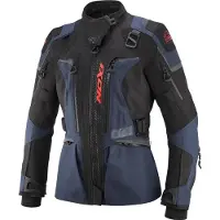 Ixon Odin Lady Marineblauw Zwart Bright Rood Waterdichte Textiele Motorjas Maat XL