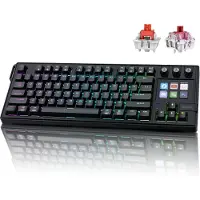 MMOBIEL Mechanisch Toetsenbord met Shortcut keyboard van - QWERTY Hot-Swappable RGB Keyboard met 6 Programmeerbare LCD Macrotoetsen & 3 Draaiknoppen voor Streamen, Videobewerking