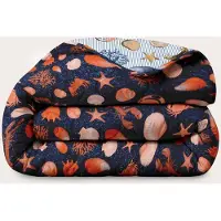 HappyBed Dekbed zonder overtrek 140x200 - Wasbaar Dekbed - Bedrukt dekbed zonder hoes - Hoesloos Dekbed - Eenpersoonsdekbed - Seashore