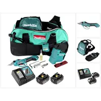 Makita DUP 361 RT accu-snoeischaar 36 V (2x 18 V) + 2x accu 5,0 Ah + oplader + tas