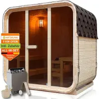 Artsauna Vierkante Barrelsauna / Sauna Fjora - 6 personen - Incl. accessoires