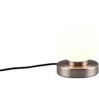 TRIO Tafellampje Prinz Ii nikkel met wit glas