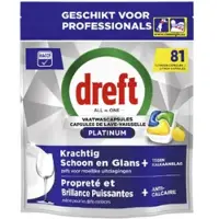 Dreft All-in-One Platinum vaatwastabletten | Lemon | 81 tabs