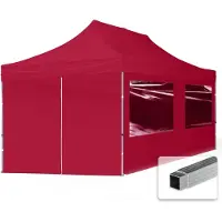 TOOLPORT 3x6 m Easy up partytent, ECONOMY alu 32mm met zijwanden (panorama), rood