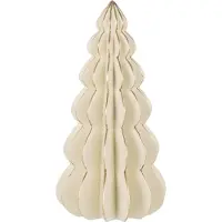J-Line kerstornament boom origami wit/goud - 35 cm - 18 cm