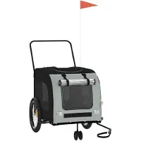 vidaXL Hondenfietstrailer oxford stof en ijzer zwart en grijs
