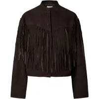 Pieces Pcrodeo Suède Leer Jas Dames Bruin L
