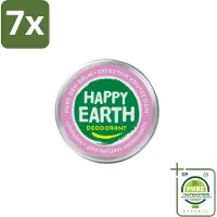 Happy Earth 7 x – Deodorant Balm – 100% Natuurlijk Lavender – 45 g - Grootverpakking - Natuurlijke Deodorant - Frisse Geur - Lavendel - Huidvriendelijk - Aluminiumvrij