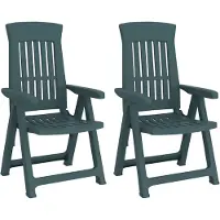 vidaXL Opklapbare ligstoelen, 2 stuks, groen PP