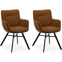 Maxfurn MX-Sofa - Stoel Maissie - Kleur: Cognac - set van 2 stoelen