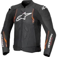 Alpinestars Dusk Airflow zwart Fluo Rood Leren Motorjas Maat 46