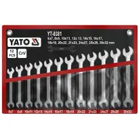 YATO Set van ringsleutels met dubbele ring, 6–32 mm, 12-delig, met gepolijste koppen