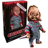 Mezco Chucky, de moorddadige pop, sprekende pop, 38 cm
