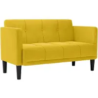 vidaXL Loveseat bank geel 111 cm fluweel