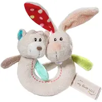 Nici grijper Rabbit Tilli & Bear Taps 12 x 11,5 cm pluche wit