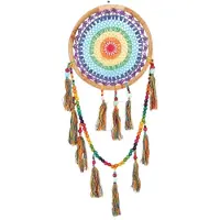 Ruben Robijn Dromenvanger Bamboe Rainbow Gehaakt - Regenboog - Dream Catcher - 32cm